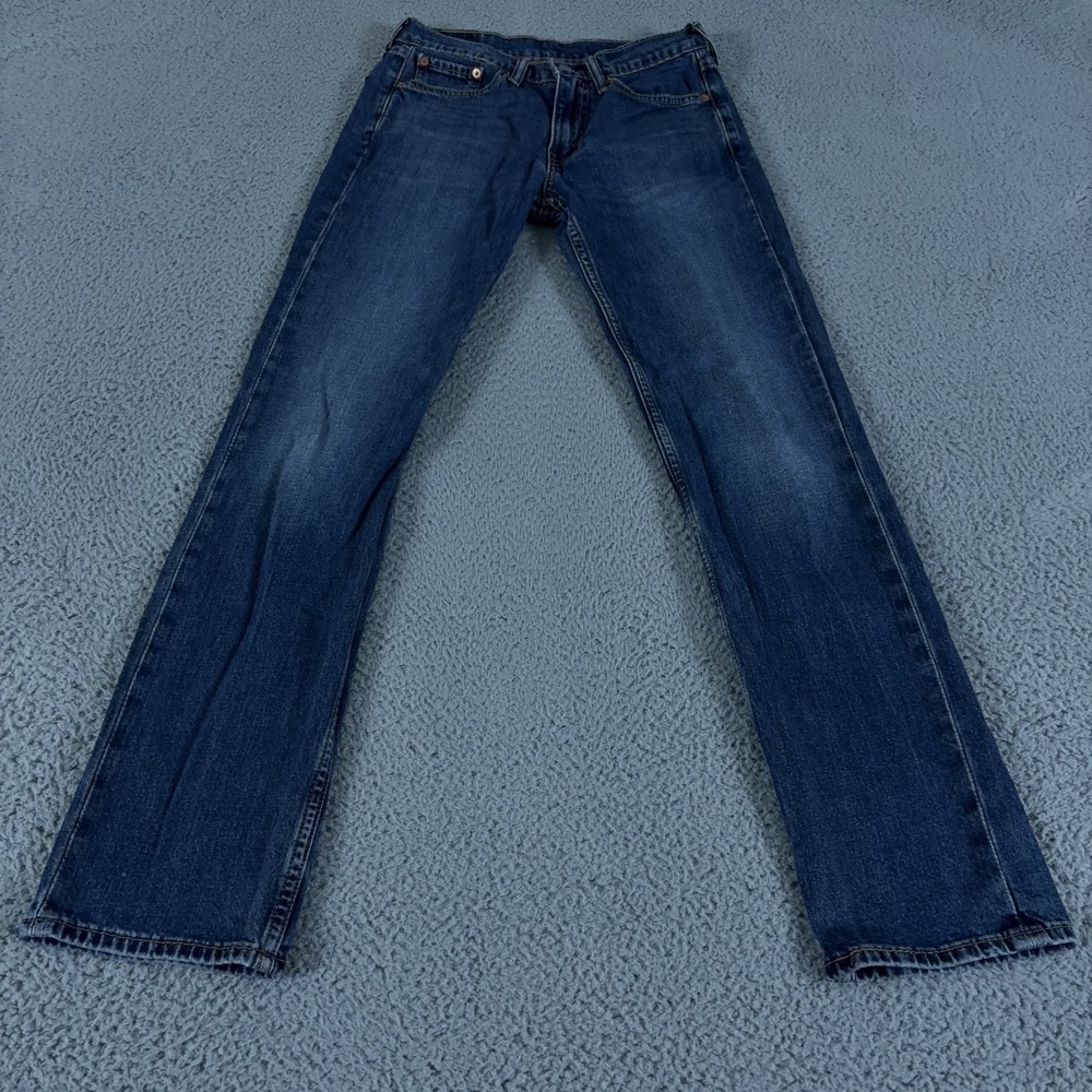 Levis Jeans Mens 29x32 Blue 514 Straight Fit Low Rise Medium Wash Cotton Denim